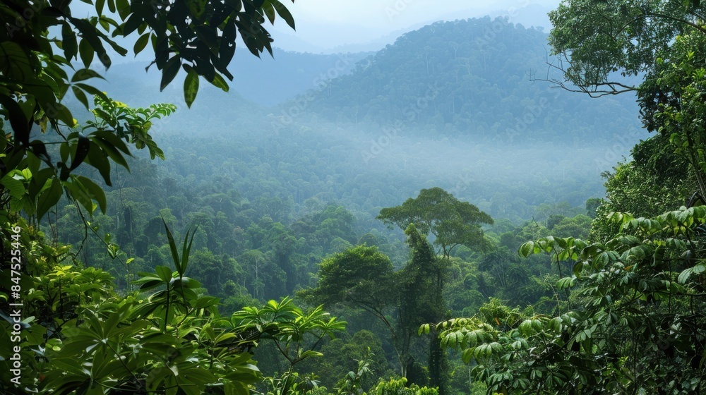 Trees and bushes foreground mountain range forest. view from top Trees and bushes foreground mountain range forest. view from top