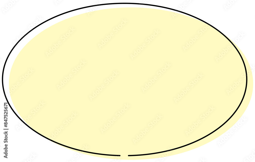 Light yellow oval or ellipse background and black line frame on a white backdrop. Block or message box and chat comments with png Light yellow oval or ellipse background and black line frame on a white backdrop. Block or message box and chat comments with png