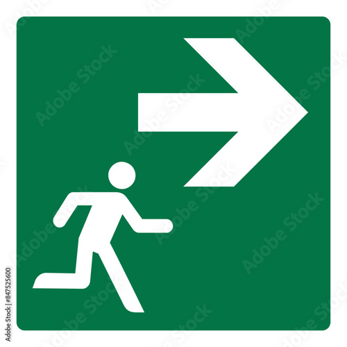 iso emergency and first aid safety signs evacuation route symbol and pictogram only size 1 x 1 square shape