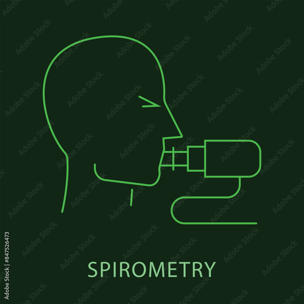 Spirometry Icon for Medical Use - Health and Diagnostic Vector with editable stroke. Spirometry Icon for Medical Use - Health and Diagnostic Vector with editable stroke.