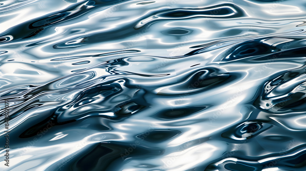 The image is of a body of water with ripples and waves. The water appears to be calm and still, with no visible movement. The reflection of the sky and clouds can be seen on the surface of the water The image is of a body of water with ripples and waves. The water appears to be calm and still, with no visible movement. The reflection of the sky and clouds can be seen on the surface of the water