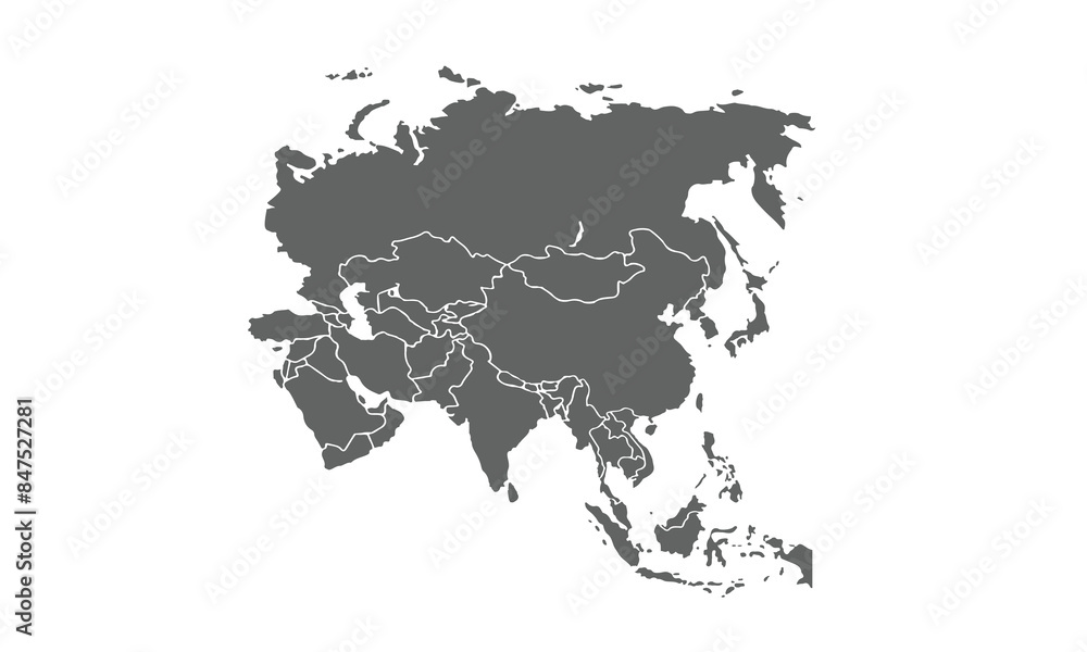 asia map isolated on white background. for website layouts, background, education, precise, customizable, Travel worldwide, map silhouette backdrop, earth geography, political, reports. asia map isolated on white background. for website layouts, background, education, precise, customizable, Travel worldwide, map silhouette backdrop, earth geography, political, reports.