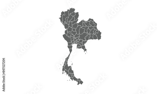Thailand map isolated on white background. for website layouts, background, education, precise, customizable, Travel worldwide, map silhouette backdrop, earth geography, political, reports.