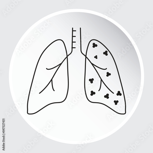Vector Icon of COPD - Medical Condition and Health Illustration with editable stroke.