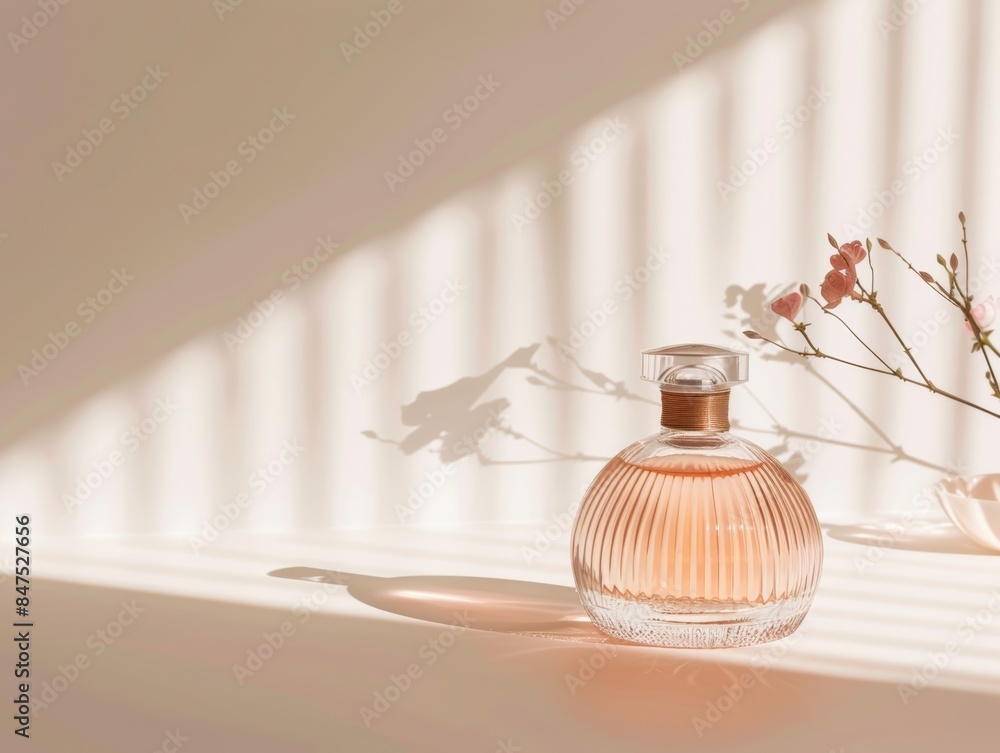Mock up of minimal elegant perfume bottle. Stylish parfumerie banner - ai Mock up of minimal elegant perfume bottle. Stylish parfumerie banner - ai