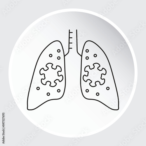 Vector Icon of Pneumonia - Medical Condition and Health Illustration with editable stroke.