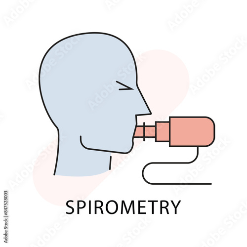 Spirometry Icon - Medical, Health, Diagnostic, Respiratory Vector Illustration with editable stroke.