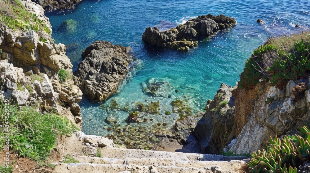 Steps make the area around this cove stand out Steps make the area around this cove stand out