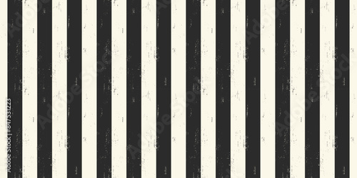 Distressed Stripes Pattern seamless background. Black and white thick stripes pattern with dirty texture. Pattern swatch is included.