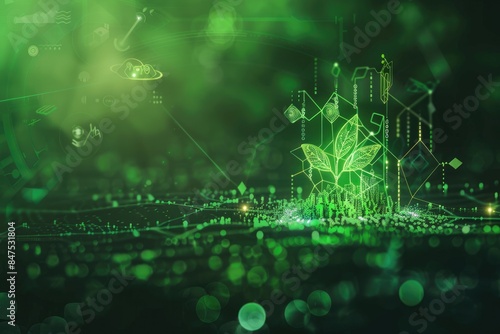 Green investment illustration for ads or web banners. photo