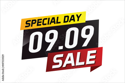 9.9 Special day sale word concept vector illustration with ribbon and 3d style for use landing page, template, ui, web, mobile app, poster, banner, flyer, background, gift card, coupon

