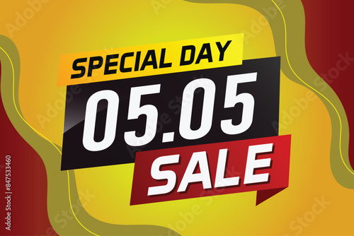 5.5 Special day sale word concept vector illustration with ribbon and 3d style for use landing page, template, ui, web, mobile app, poster, banner, flyer, background, gift card, coupon

