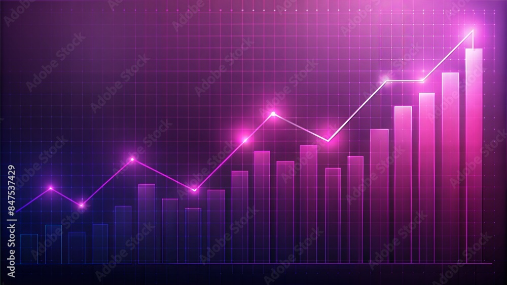 graph with one line showing a decrease and an increase, realistic shades of <purple and pink, 4k graph with one line showing a decrease and an increase, realistic shades of <purple and pink, 4k