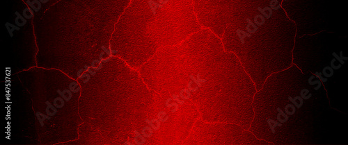 Vector red scary wall crack for texture or background.