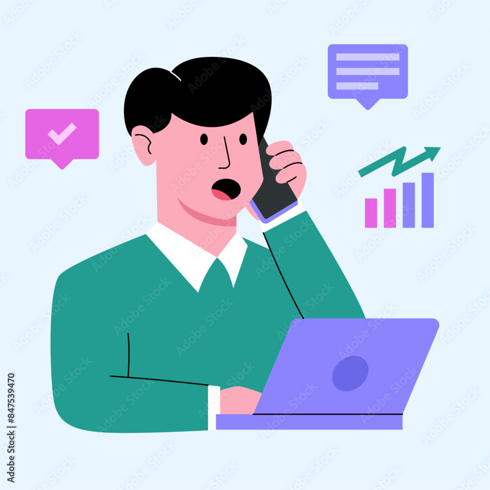 Businessman Employee Worker Calling Call with Smartphone Graphic Chart Statistic Analytic - Success Leader Man Communication
Businessman Employee Worker Calling Call with Smartphone Graphic Chart Statistic Analytic - Success Leader Man Communication
