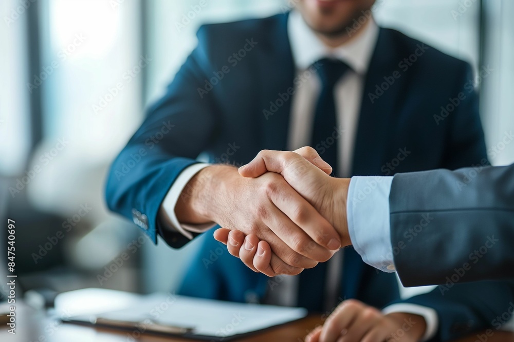 Two Professional Businessmen Solidifying Partnership with Firm ...