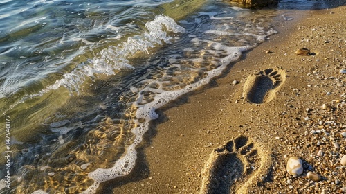 Imprints on the Mediterranean beach