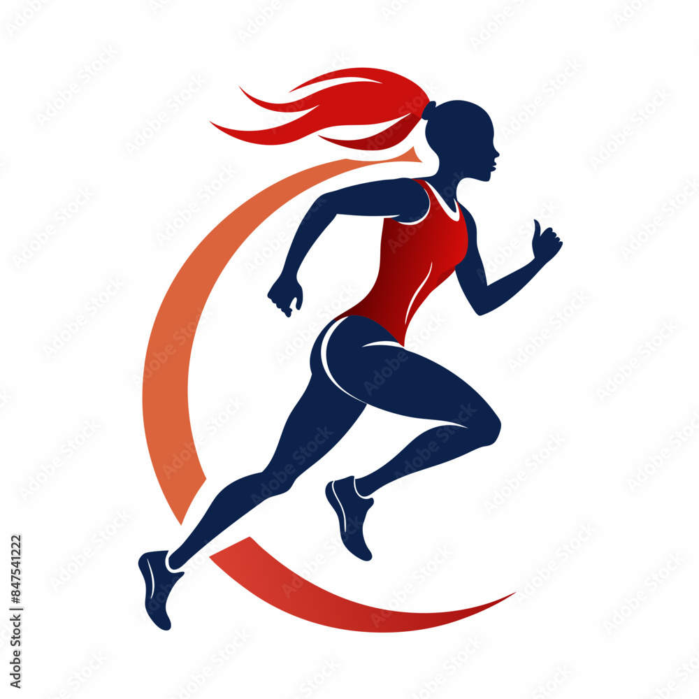a vector logo lady running silhouette vector illustration a vector logo lady running silhouette vector illustration