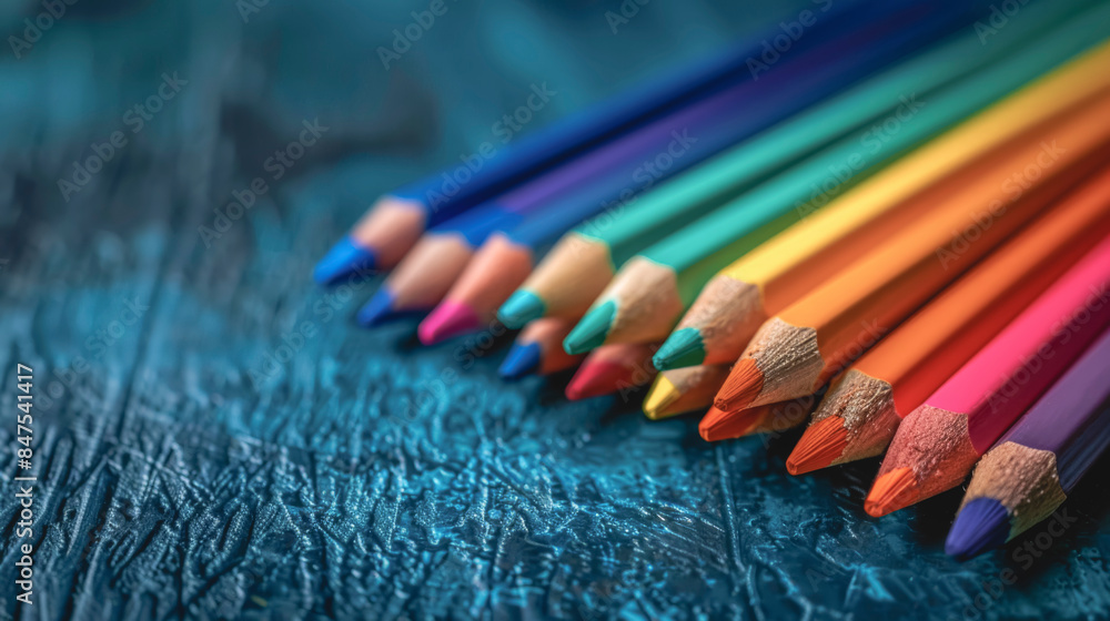 Colored pencils close-up, creativity and fine art concept. Colored pencils close-up, creativity and fine art concept.