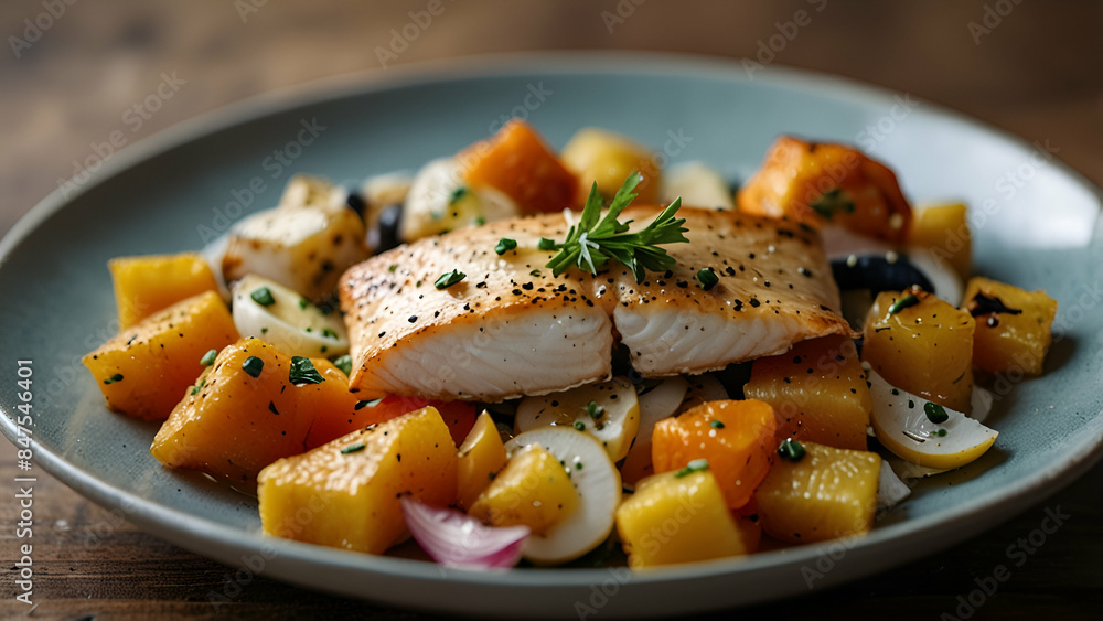 salmon with vegetables