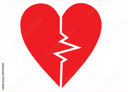 Brokenheart icon concept silhouette. Vector illustration.
