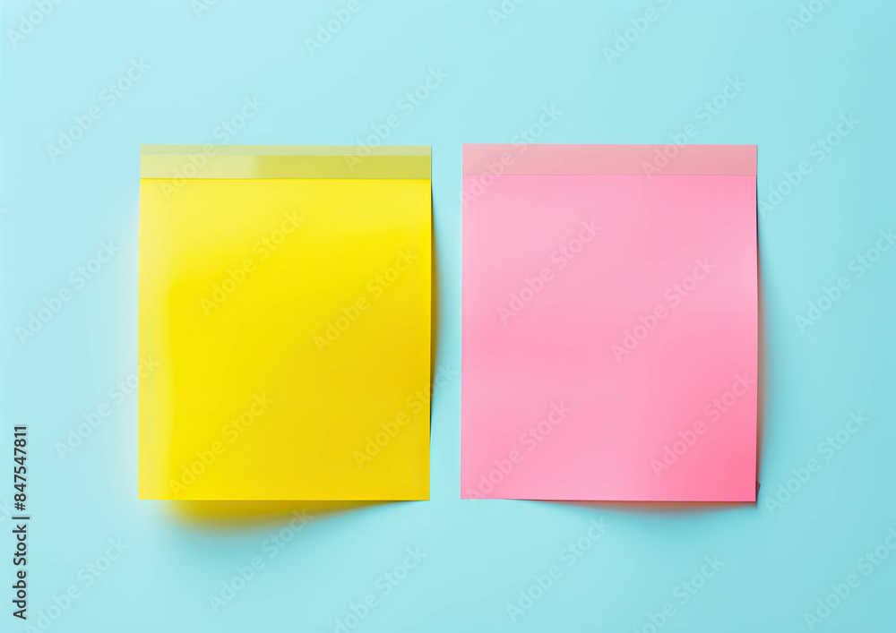 Paper note yellow and pink sticker label for text or massage illustrations elements Paper note yellow and pink sticker label for text or massage illustrations elements