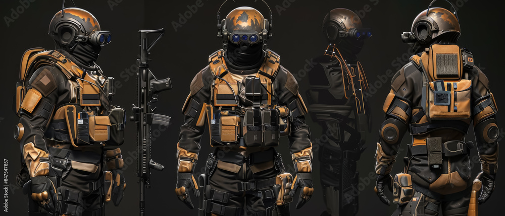 Fototapeta premium Elite Combat Squad in Formation