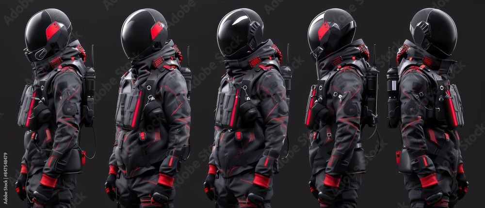 Tactical Team in Formation with Black Gear Tactical Team in Formation with Black Gear