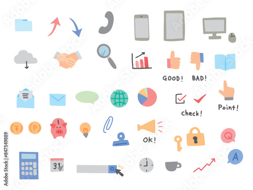 手書きのビジネスアイコンセット