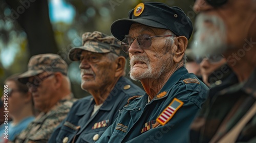 Veterans being honored with a tribute during a 4th of July event 