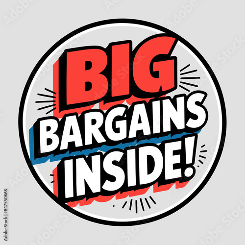 Big Bargains Inside! Marketing Promotional Banner Circular Border Design Download