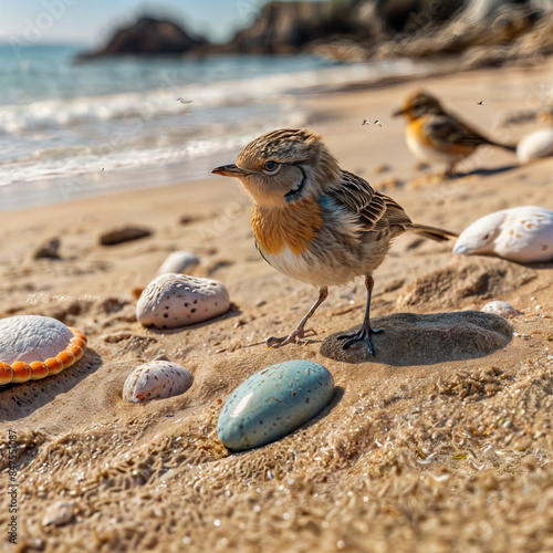 sparrow on the beach photo