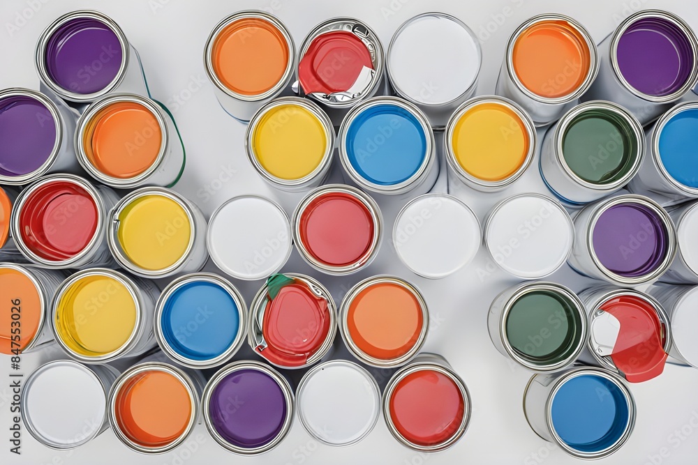 paint cans, Colorful sample paint pots, Open paint container with multiple colors, Cans and paint on the colourful background, : colorful-paint-cans-arranged-neatly-on-a-clean-white-background
paint cans, Colorful sample paint pots, Open paint container with multiple colors, Cans and paint on the colourful background, : colorful-paint-cans-arranged-neatly-on-a-clean-white-background