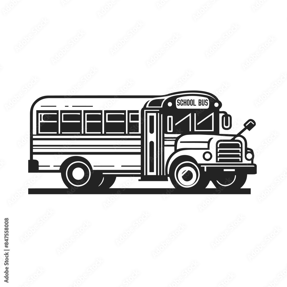School bus vector icon. School bus illustration on white background. School bus vector icon. School bus illustration on white background.