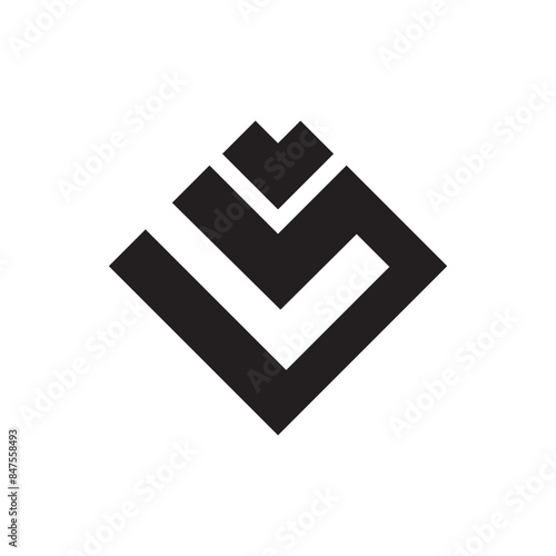 square heart icon vector illustration eps