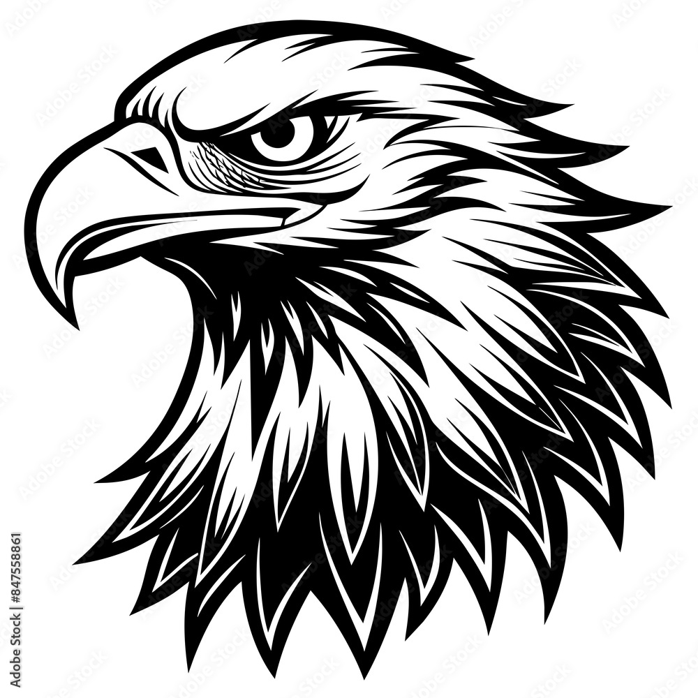 eagle head black and white vector silhouette illustration eagle head black and white vector silhouette illustration