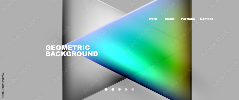 Naklejka premium Metal triangles with colorful bright triangles. Geometric modern minimalist design template