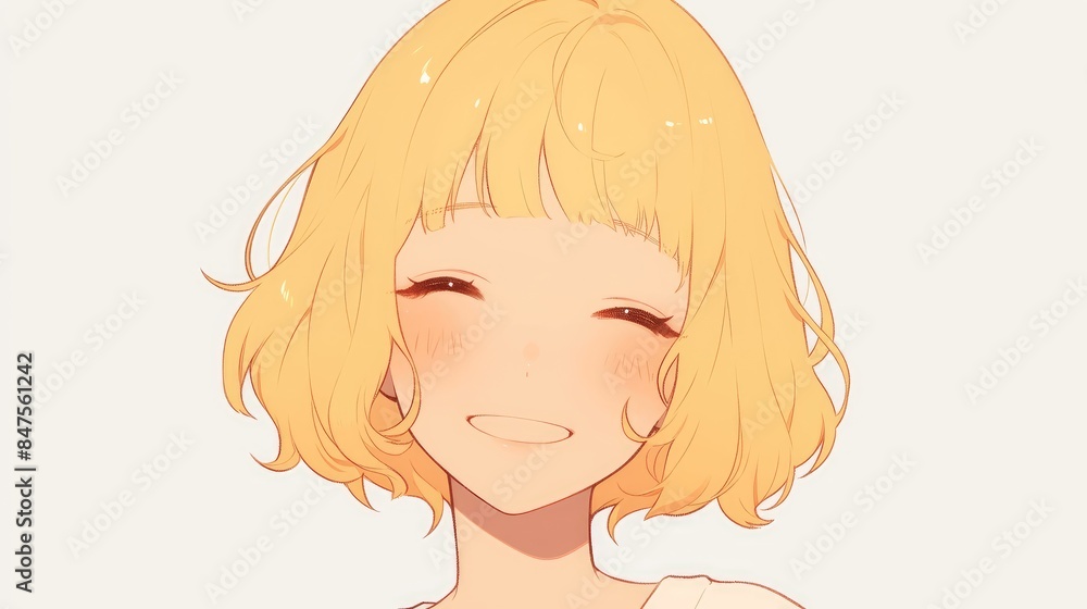 An isolated icon representing a character with blonde hair An isolated icon representing a character with blonde hair