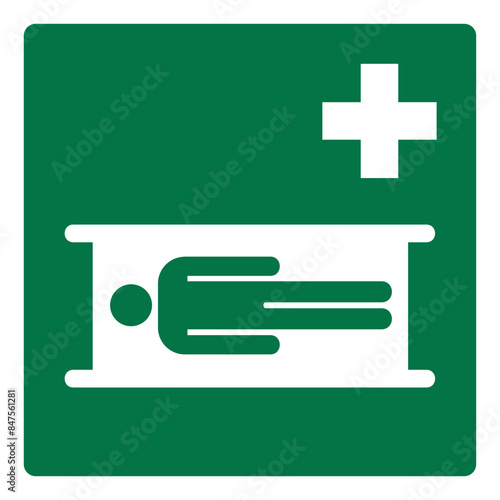iso emergency and first aid stretcher safety signs symbol and pictogram only size 1 x 1 square shape