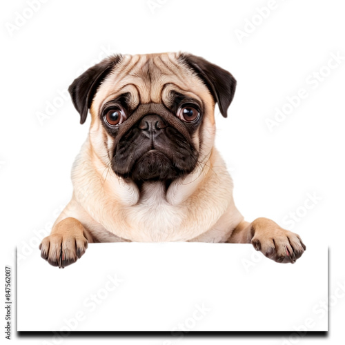 Pug on transparent background