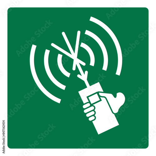 iso emergency and first aid safety signs two-way vhf radiotelephone apparatus symbol and pictogram only size 1 x 1 square shape