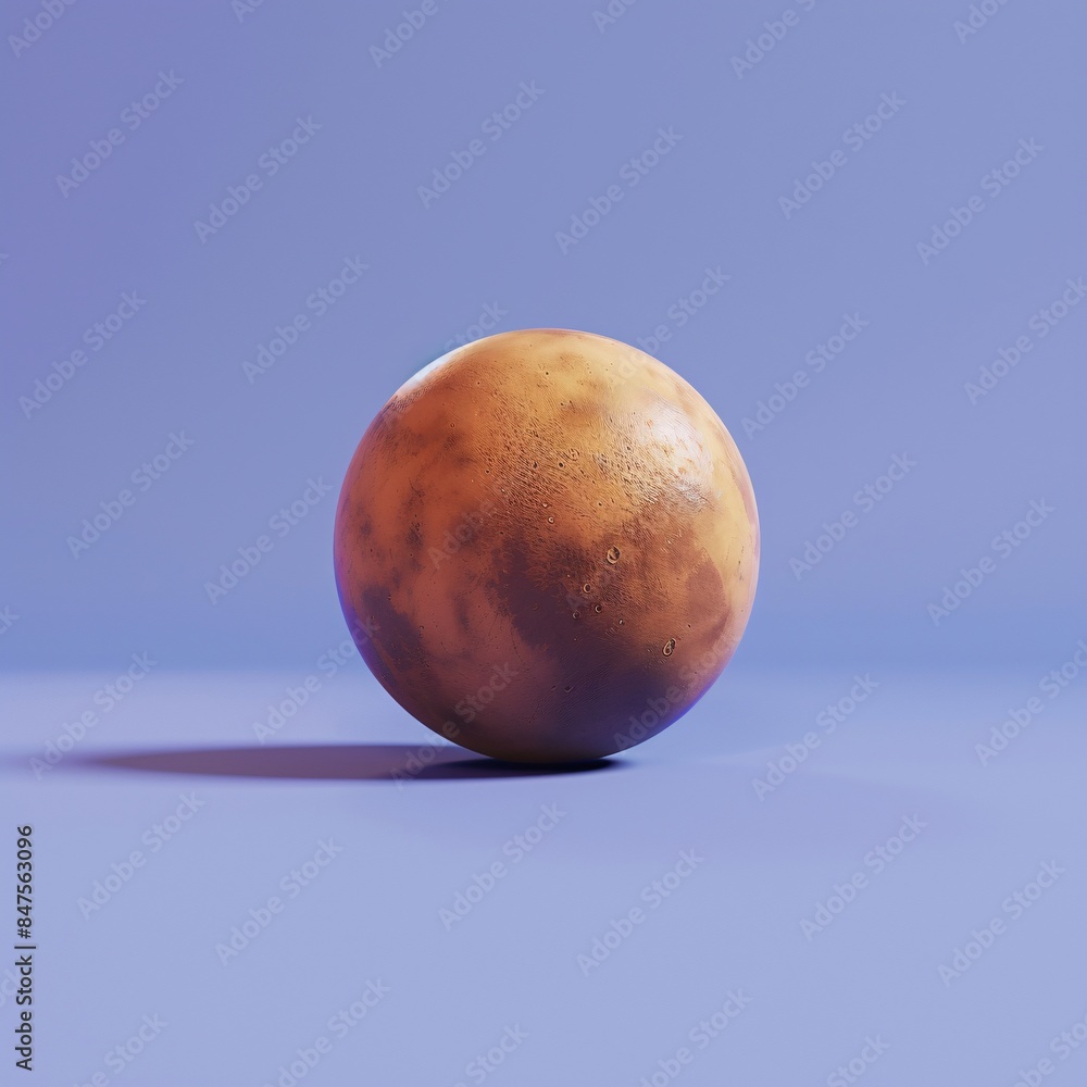 3D Mars Sphere with Smooth Purple Background