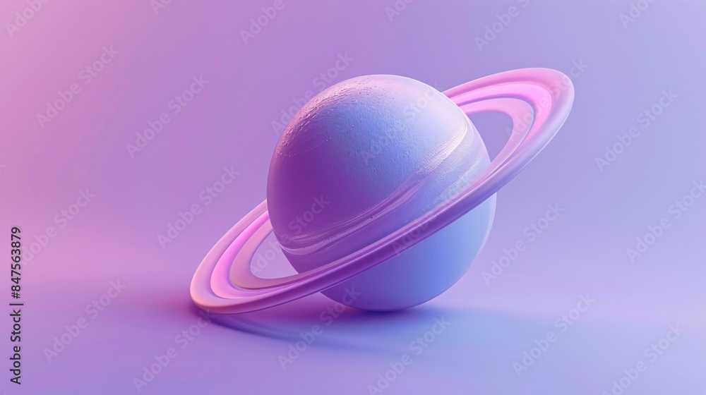 Obraz premium 3D Uranus-like Sphere with Pink Rings