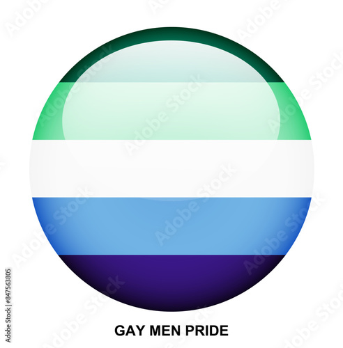 GAY MEN PRIDE flag button on white background Free Download GAY MEN PRIDE flag button on white background - GFXLoad