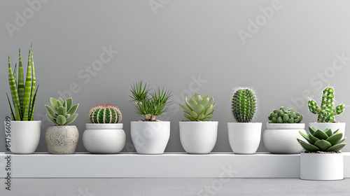 cactus in the pots © Kateryna Kordubailo