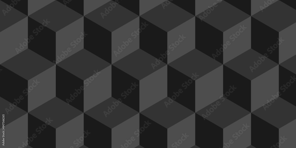 Seamless abstract Black and gray background from cubes and lines. Geometric tiles and mosaic creative stylish seamless pattern block cube background. minimal hexagon Cubes mosaic shape vector design. Seamless abstract Black and gray background from cubes and lines. Geometric tiles and mosaic creative stylish seamless pattern block cube background. minimal hexagon Cubes mosaic shape vector design.