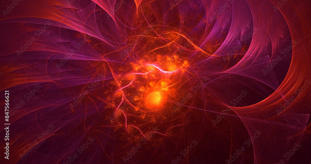 Fototapeta premium 3D manual rendering abstract colorful fractal light background. Its not AI Generatd illustration.