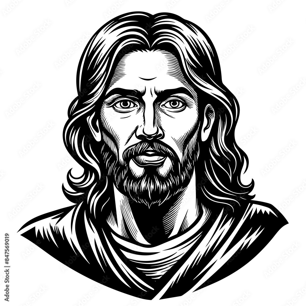 modern depiction of jesus circa 30 a d with kid silhouette illustration modern depiction of jesus circa 30 a d with kid silhouette illustration