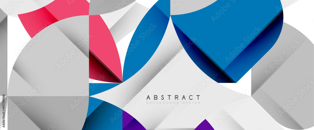 Minimal geometric elements on white. Petals, round triangles, star Minimal geometric elements on white. Petals, round triangles, star