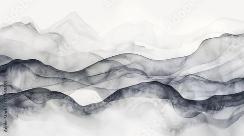 Wallpaper Mural sumi-e ink washes ethereal zen landscape abstract background Torontodigital.ca